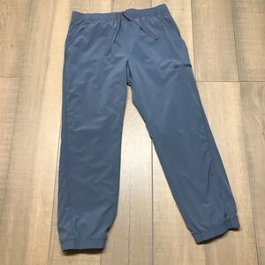 Eddie Bauer Jogger Pants Fleece Lined Womens Size 16 Blue Pull On Winter Hiking